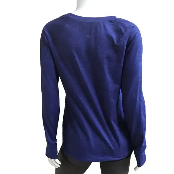 Eddie Bauer Blue Long Sleeve Polyester Shirt with Thumbholes Women's Size Large - Picture 3 of 7